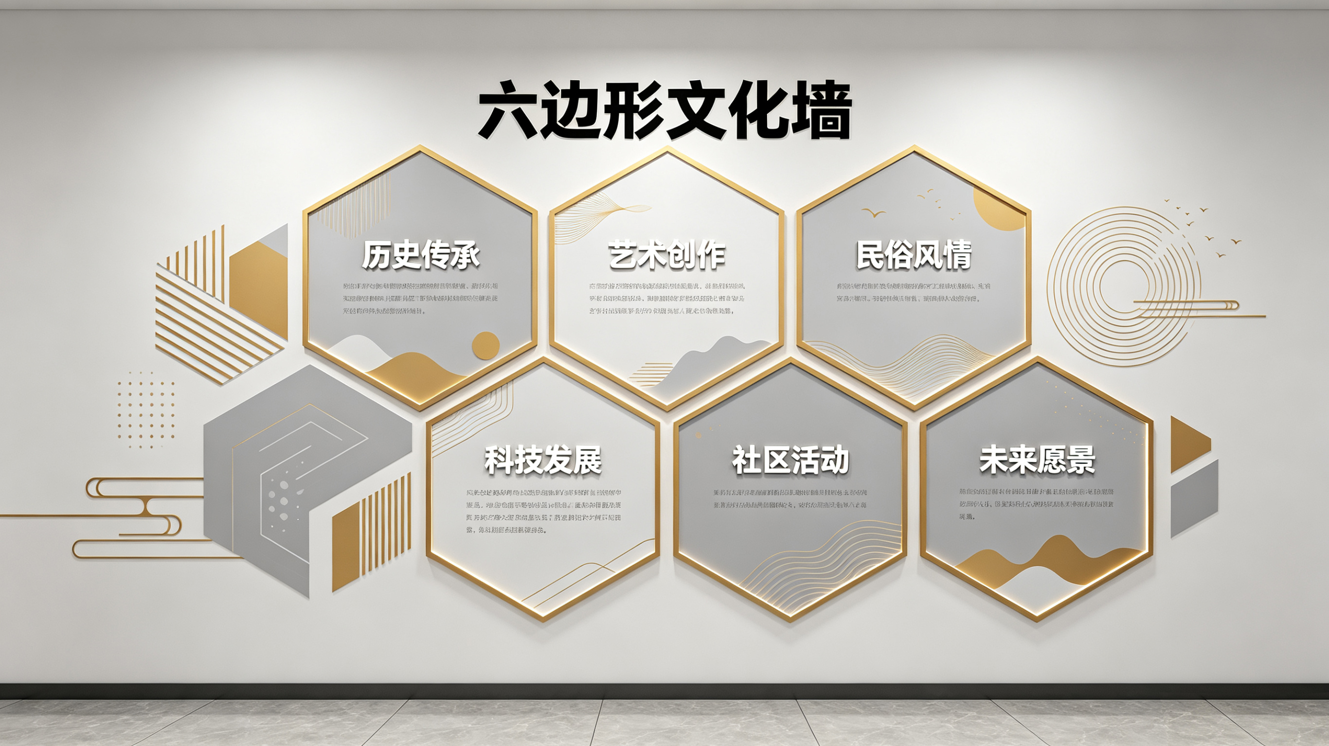 都江堰企业文化墙 | 六边形信息美学